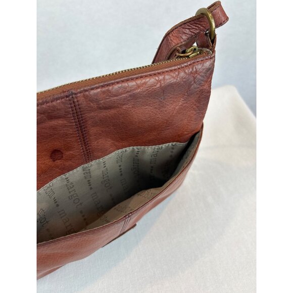 Margot New York Leather Crossbody Bag Brown Adjustable Strap READ - Picture 10 of 12